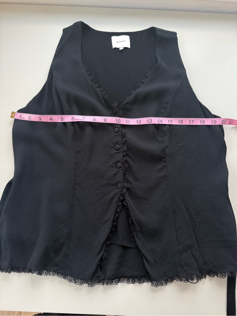 Reformation Skylar Lace Top Black Noir 16 - Picture 8 of 14